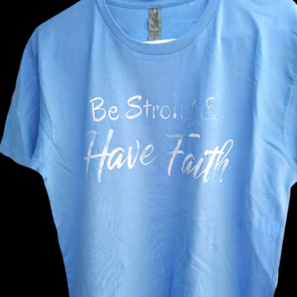 NWOT Handmade Design Strong & Faith Tee - Picture 2 of 4